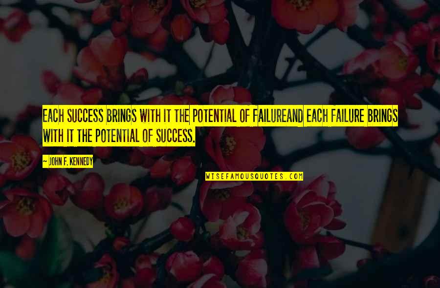 Grappige Moeder Quotes By John F. Kennedy: Each success brings with it the potential of Grappige Moeder Quotes By John F. Kennedy: Each success brings with it the potential of