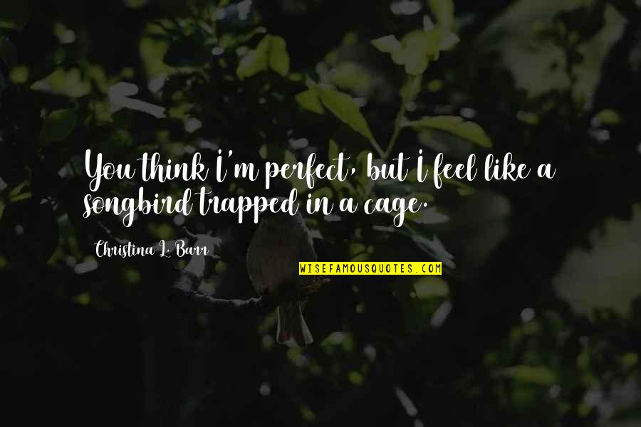 Grappige Trouw Quotes By Christina L. Barr: You think I'm perfect, but I feel like