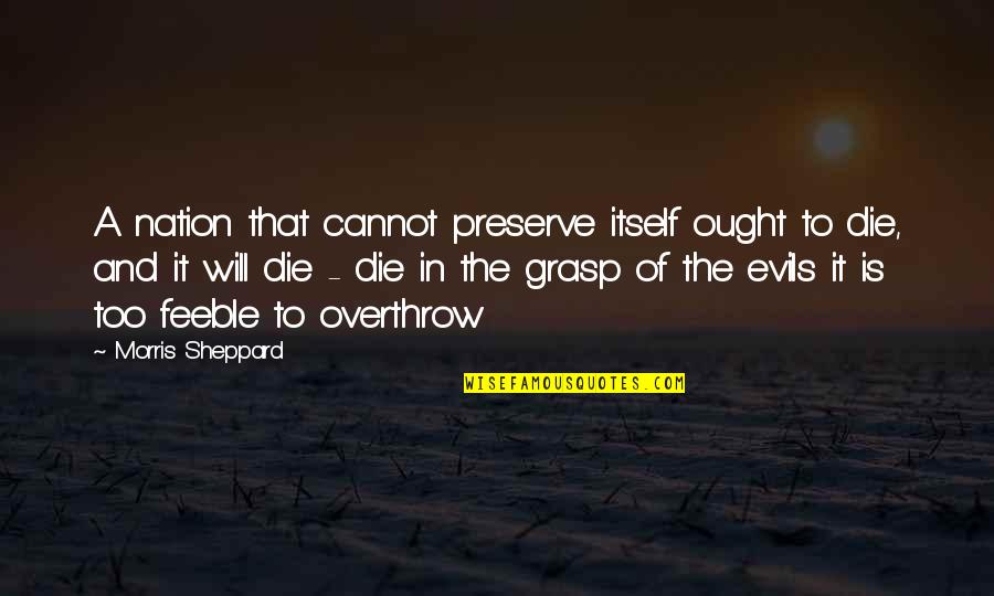 Grasp'd Quotes By Morris Sheppard: A nation that cannot preserve itself ought to