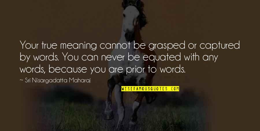 Grasped Quotes By Sri Nisargadatta Maharaj: Your true meaning cannot be grasped or captured