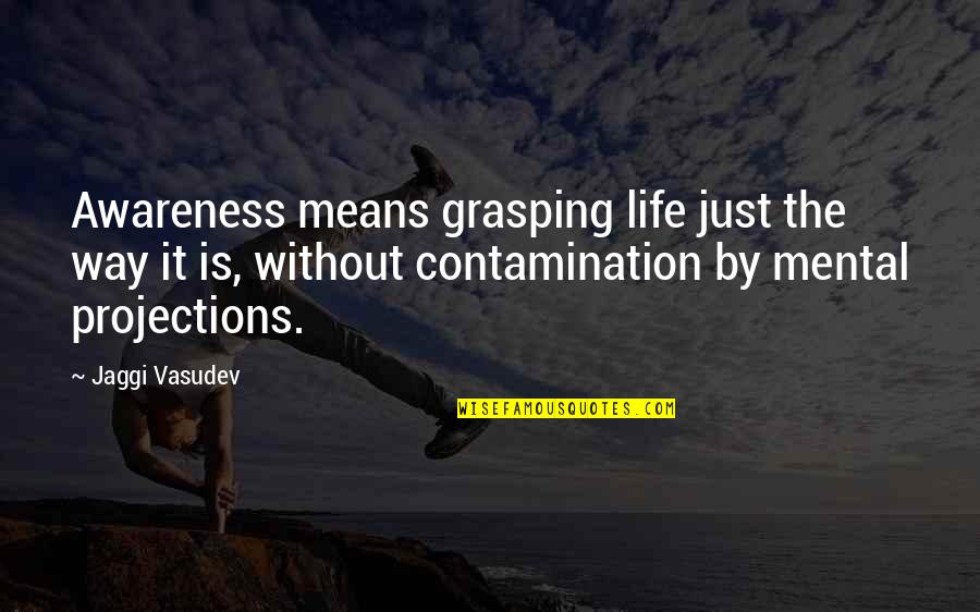 Grasping Best Quotes By Jaggi Vasudev: Awareness means grasping life just the way it