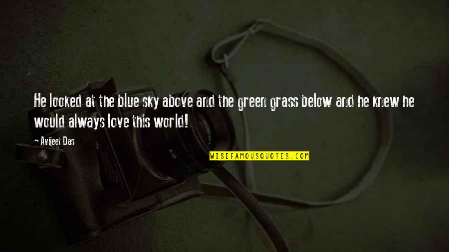 Grass And Sky Quotes By Avijeet Das: He looked at the blue sky above and
