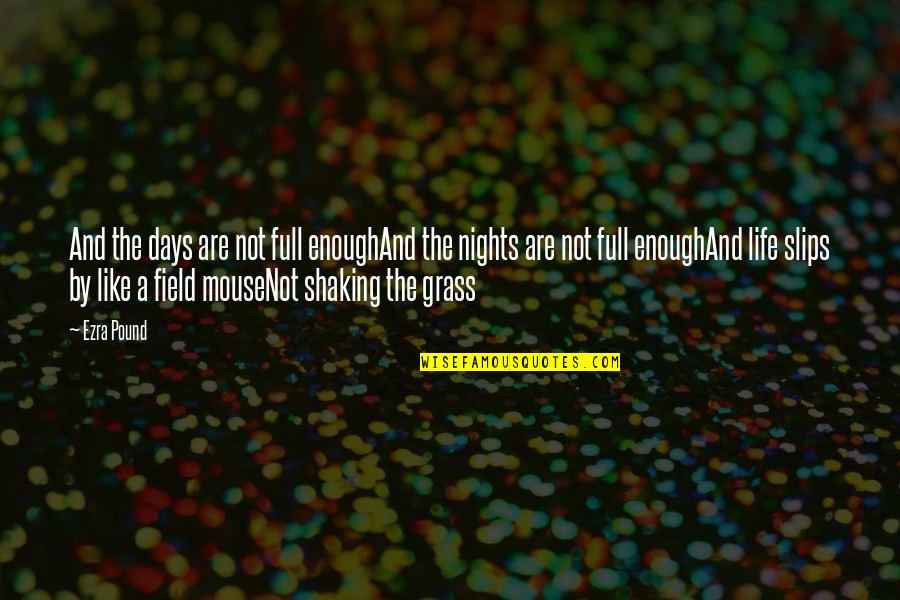 Grass Field Quotes By Ezra Pound: And the days are not full enoughAnd the
