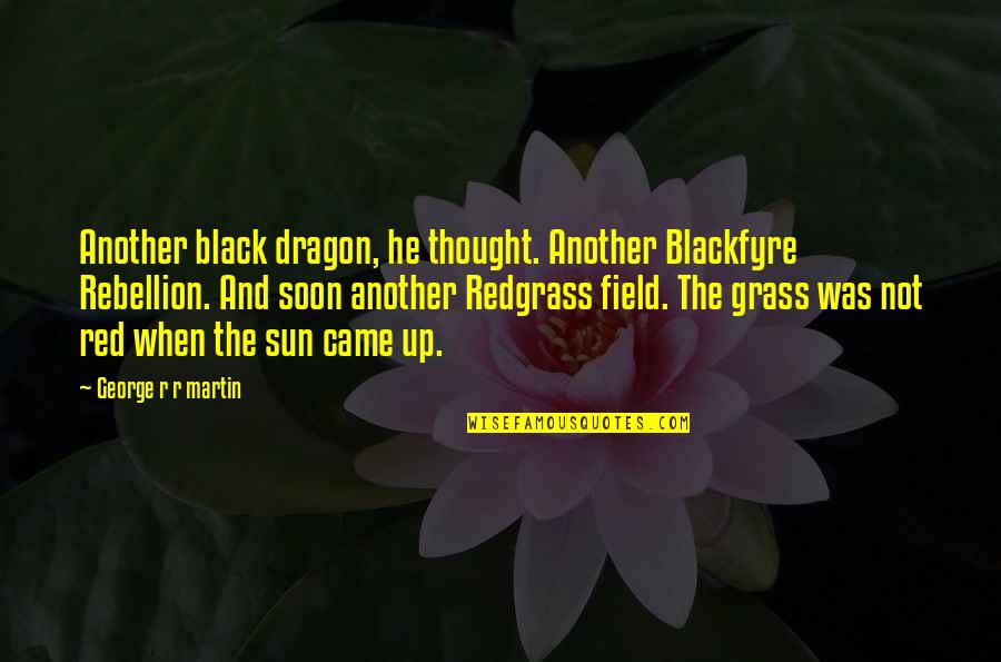 Grass Field Quotes By George R R Martin: Another black dragon, he thought. Another Blackfyre Rebellion.