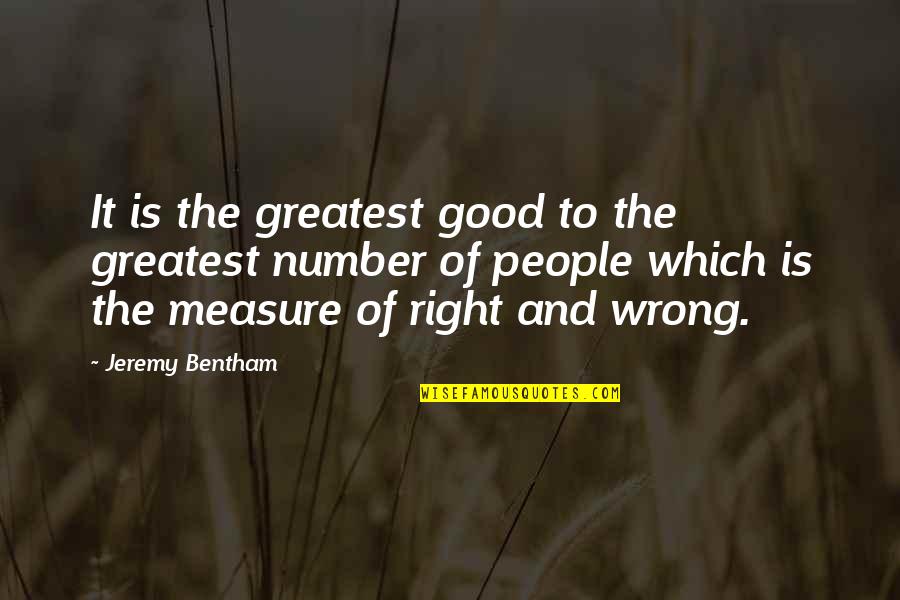 Grass Not Being Greener Quotes By Jeremy Bentham: It is the greatest good to the greatest