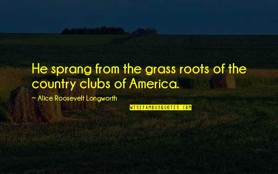 Grass Roots Quotes By Alice Roosevelt Longworth: He sprang from the grass roots of the Grass Roots Quotes By Alice Roosevelt Longworth: He sprang from the grass roots of the