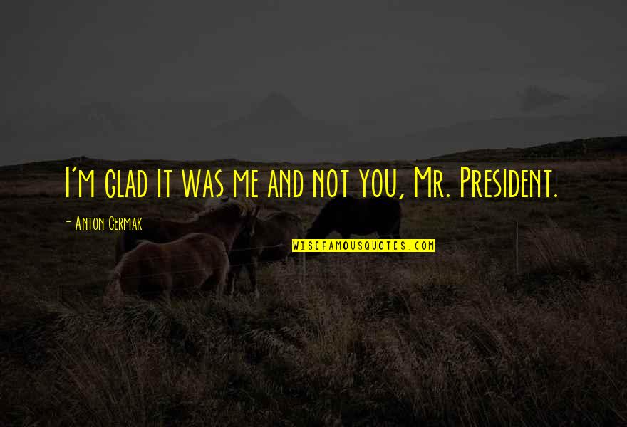 Grasshopper Martial Arts Quotes By Anton Cermak: I'm glad it was me and not you, Grasshopper Martial Arts Quotes By Anton Cermak: I'm glad it was me and not you,