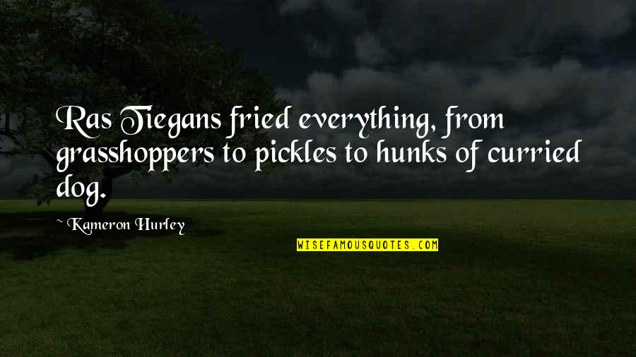 Grasshoppers Quotes By Kameron Hurley: Ras Tiegans fried everything, from grasshoppers to pickles
