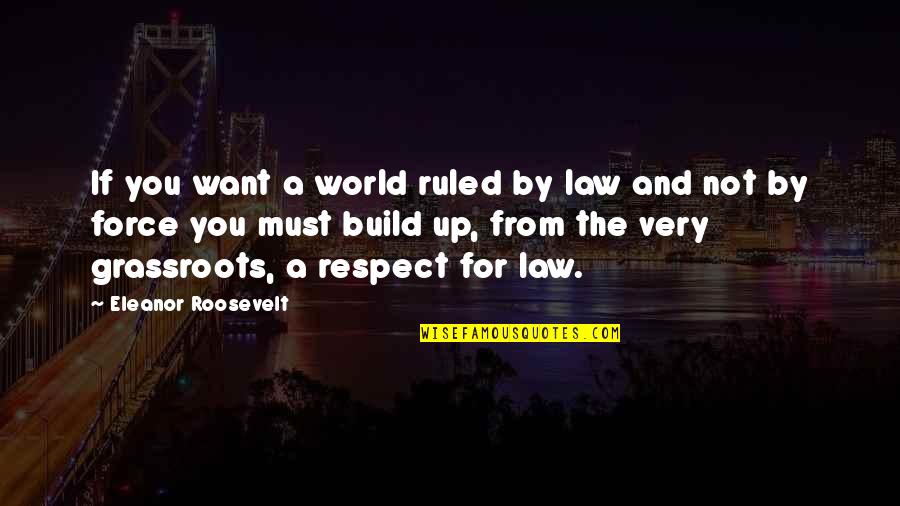 Grassroots Quotes By Eleanor Roosevelt: If you want a world ruled by law