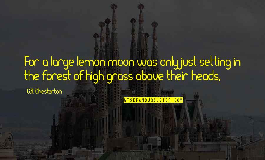 Grass's Quotes By G.K. Chesterton: For a large lemon moon was only just