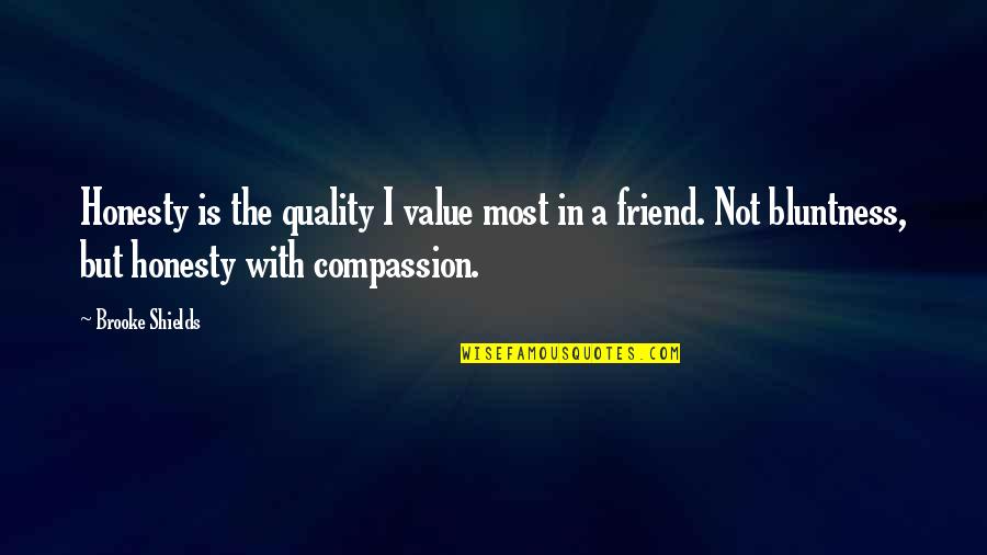 Gratch Gar Quotes By Brooke Shields: Honesty is the quality I value most in Gratch Gar Quotes By Brooke Shields: Honesty is the quality I value most in