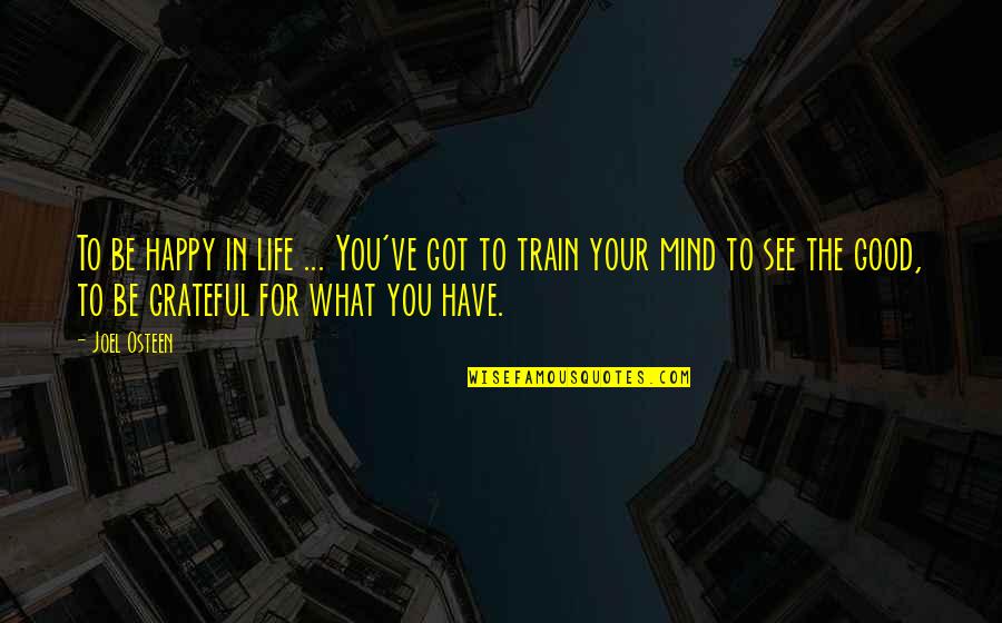 Grateful For Good Life Quotes By Joel Osteen: To be happy in life ... You've got