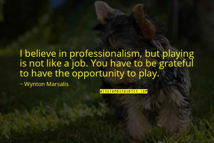 Grateful Have You Quotes By Wynton Marsalis: I believe in professionalism, but playing is not