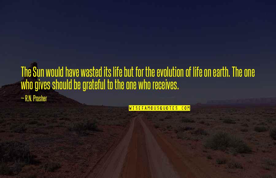 Grateful To Life Quotes By R.N. Prasher: The Sun would have wasted its life but
