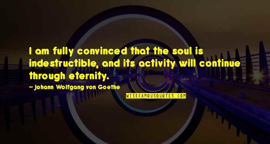 Gratefully Dyed Quotes By Johann Wolfgang Von Goethe: I am fully convinced that the soul is