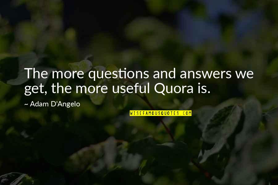 Gratify Leads To Moral Decay Quote Quotes By Adam D'Angelo: The more questions and answers we get, the