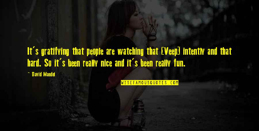 Gratifying Quotes By David Mandel: It's gratifying that people are watching that [Veep]