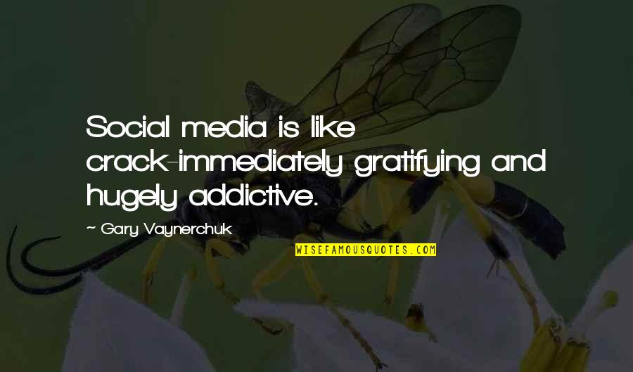 Gratifying Quotes By Gary Vaynerchuk: Social media is like crack-immediately gratifying and hugely