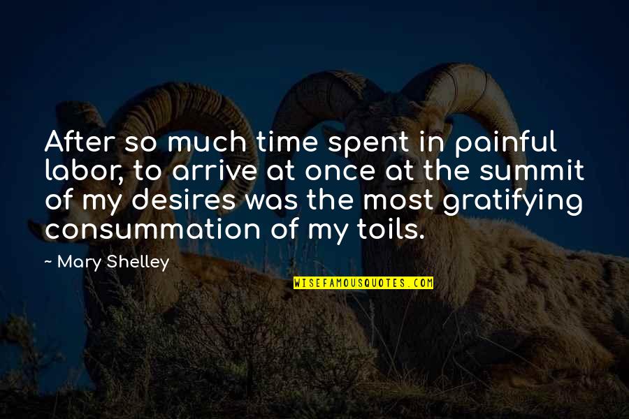 Gratifying Quotes By Mary Shelley: After so much time spent in painful labor,