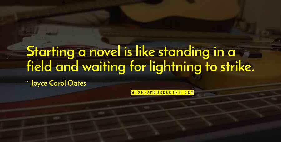 Gratin Quotes By Joyce Carol Oates: Starting a novel is like standing in a