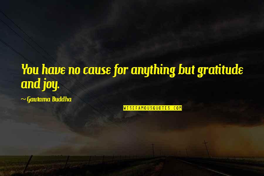 Gratitude Buddha Quotes By Gautama Buddha: You have no cause for anything but gratitude