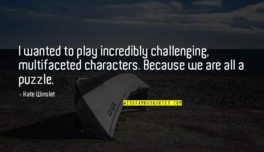 Gratitude For Friendship Quotes By Kate Winslet: I wanted to play incredibly challenging, multifaceted characters.