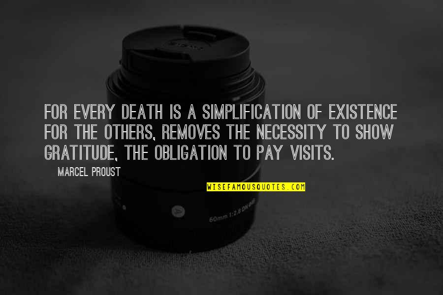 Gratitude For Others Quotes By Marcel Proust: For every death is a simplification of existence