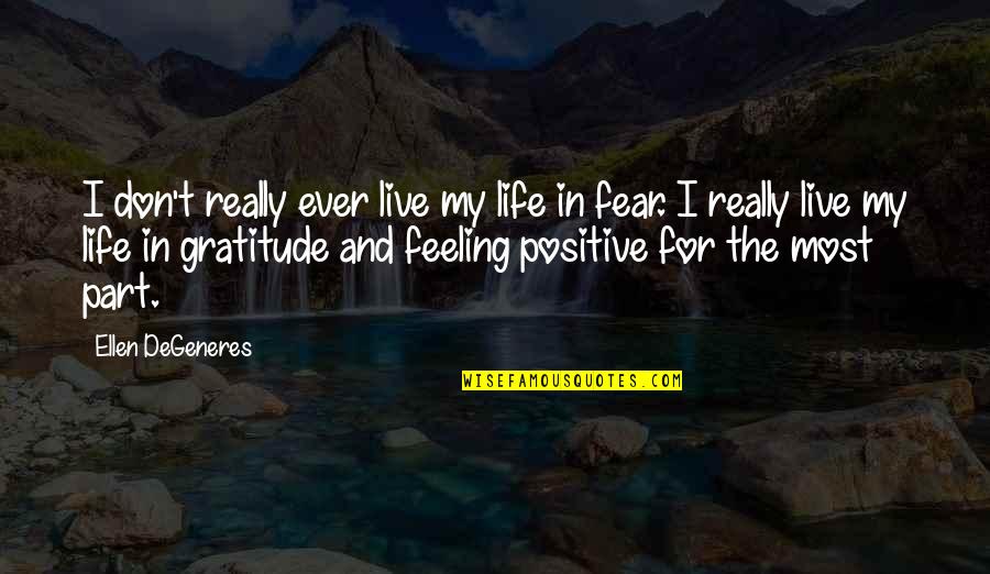 Gratitude In Life Quotes By Ellen DeGeneres: I don't really ever live my life in Gratitude In Life Quotes By Ellen DeGeneres: I don't really ever live my life in