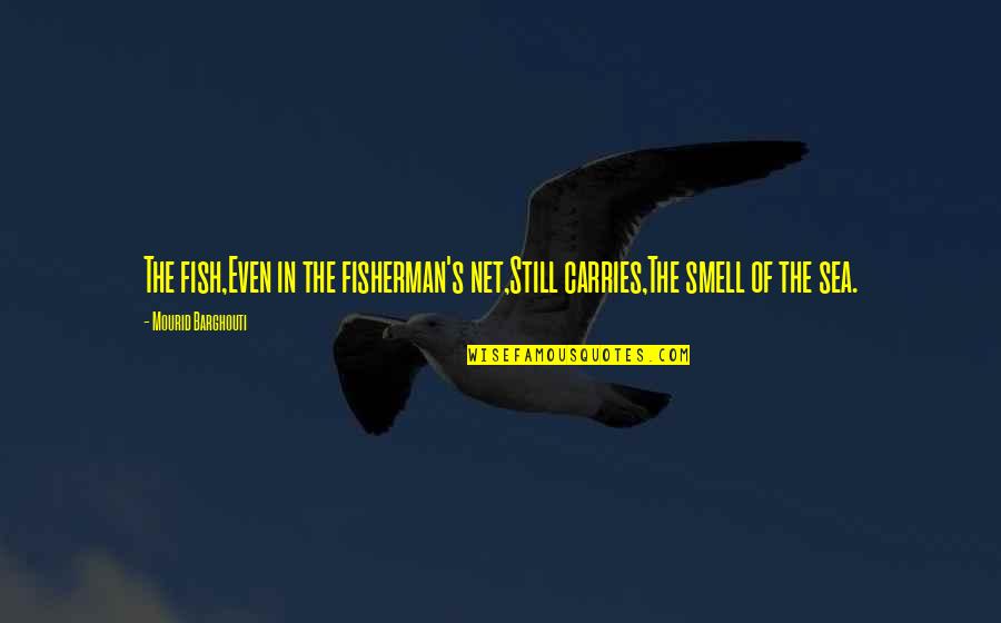 Gratitudes From Husband Quotes By Mourid Barghouti: The fish,Even in the fisherman's net,Still carries,The smell Gratitudes From Husband Quotes By Mourid Barghouti: The fish,Even in the fisherman's net,Still carries,The smell