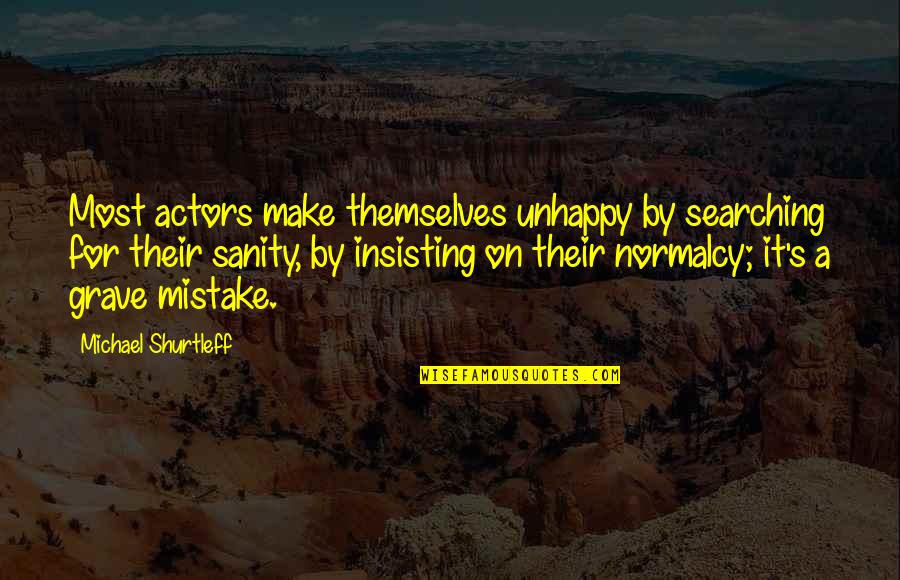 Grave A Grave Quotes By Michael Shurtleff: Most actors make themselves unhappy by searching for Grave A Grave Quotes By Michael Shurtleff: Most actors make themselves unhappy by searching for
