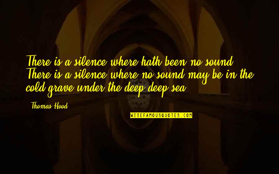 Grave There Quotes By Thomas Hood: There is a silence where hath been no
