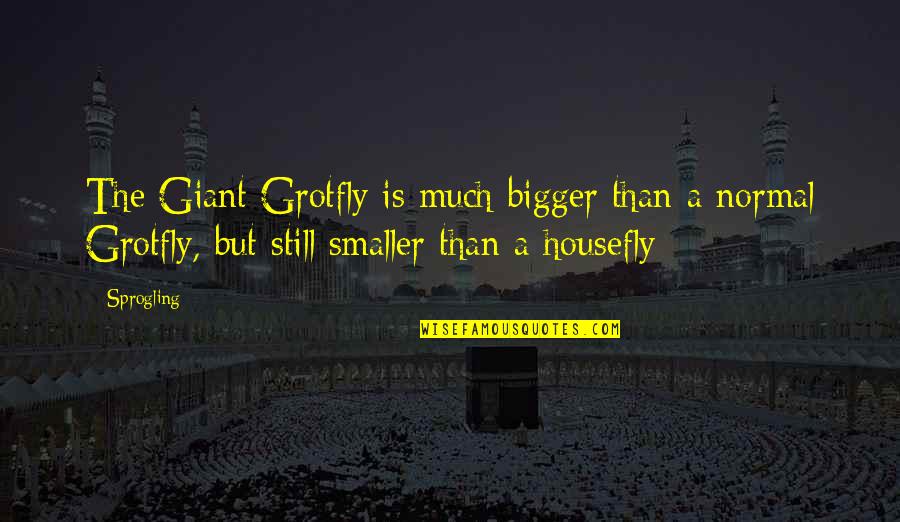 Graveland In The Glare Quotes By Sprogling: The Giant Grotfly is much bigger than a Graveland In The Glare Quotes By Sprogling: The Giant Grotfly is much bigger than a