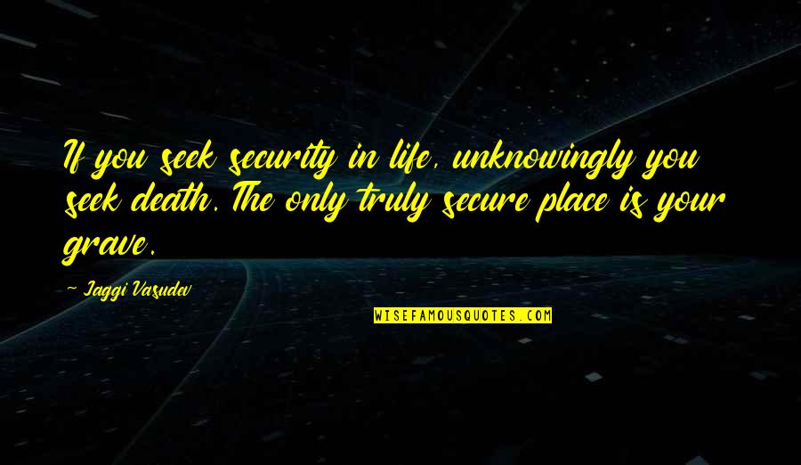 Graves Quotes By Jaggi Vasudev: If you seek security in life, unknowingly you
