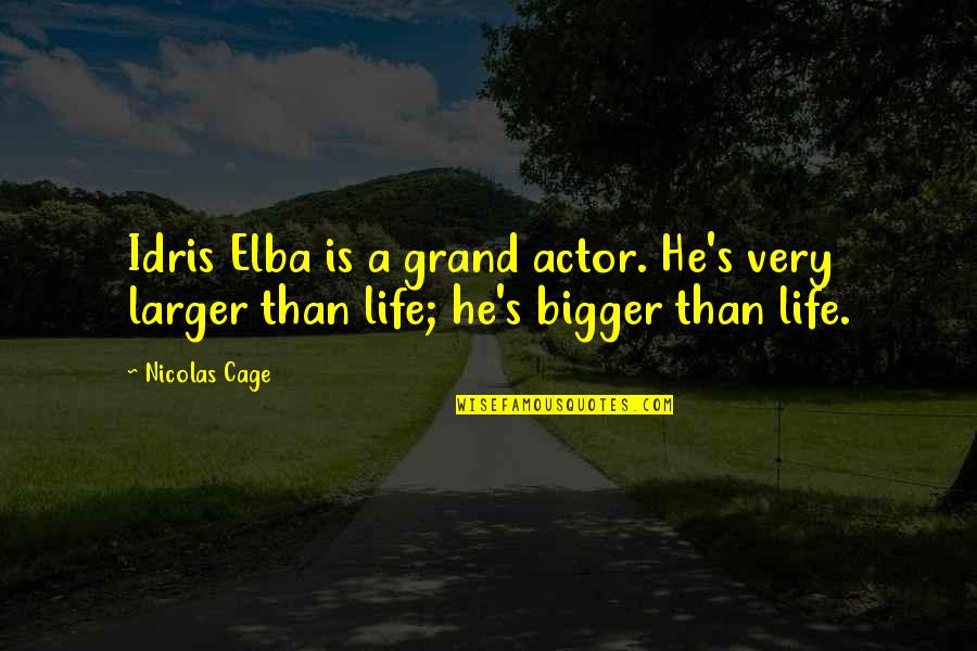 Graveyard Book Neil Gaiman Quotes By Nicolas Cage: Idris Elba is a grand actor. He's very