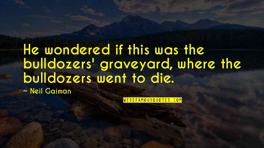 Graveyard Quotes By Neil Gaiman: He wondered if this was the bulldozers' graveyard,