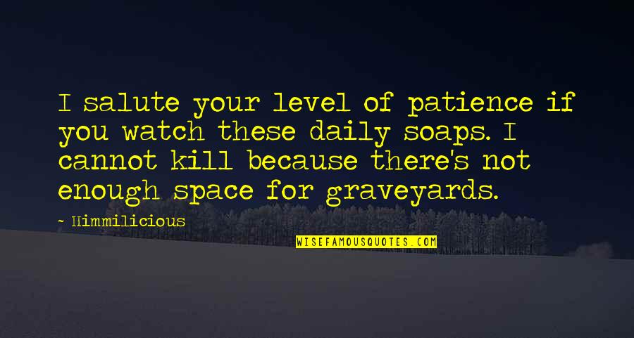 Graveyards Quotes By Himmilicious: I salute your level of patience if you
