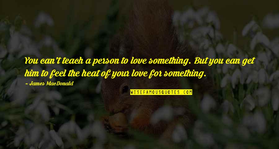 Graving Piece Quotes By James MacDonald: You can't teach a person to love something. Graving Piece Quotes By James MacDonald: You can't teach a person to love something.