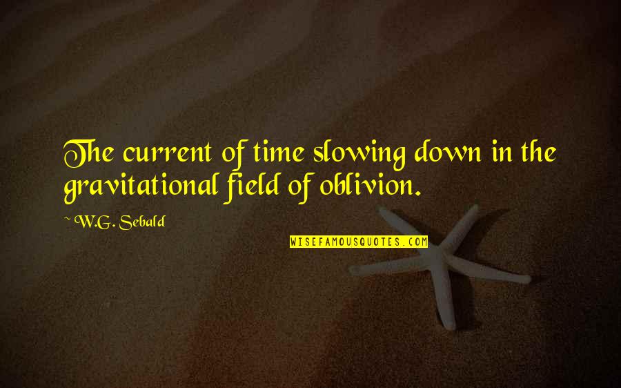 Gravitational Quotes By W.G. Sebald: The current of time slowing down in the