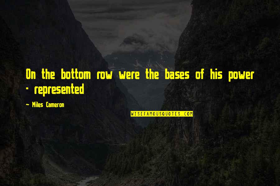 Gravityless Quotes By Miles Cameron: On the bottom row were the bases of