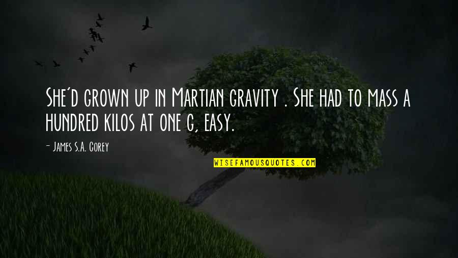 Gravity's Quotes By James S.A. Corey: She'd grown up in Martian gravity . She