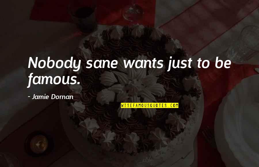 Gray And Juvia Quotes By Jamie Dornan: Nobody sane wants just to be famous.