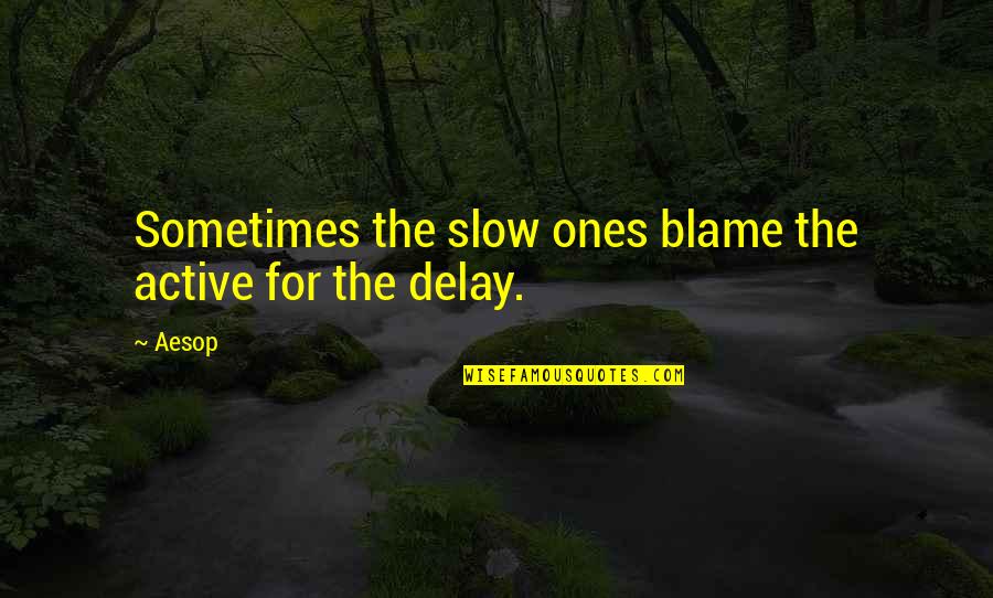 Gray Areas In Life Quotes By Aesop: Sometimes the slow ones blame the active for