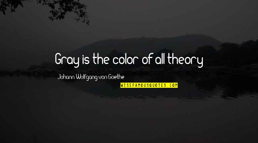 Gray Color Quotes By Johann Wolfgang Von Goethe: Gray is the color of all theory