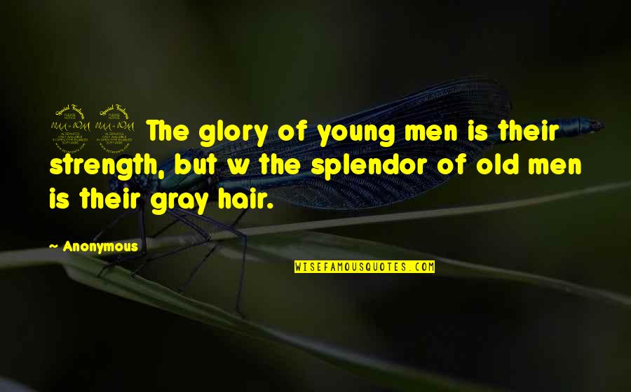 Gray Hair Quotes By Anonymous: 29 The glory of young men is their