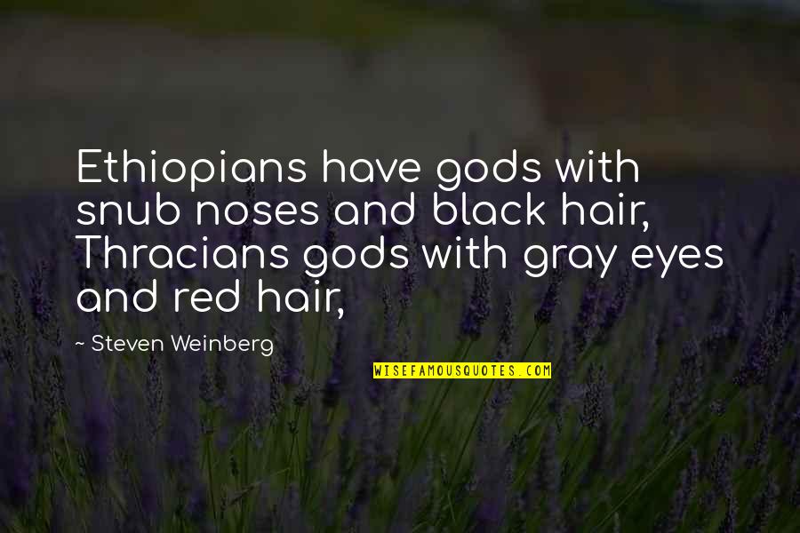 Gray Hair Quotes By Steven Weinberg: Ethiopians have gods with snub noses and black