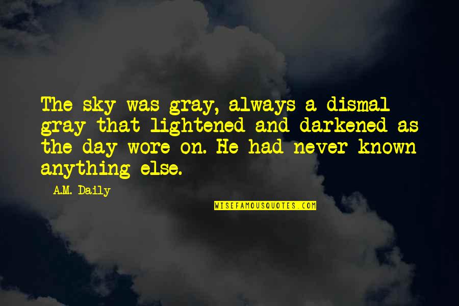 Gray Sky Quotes By A.M. Daily: The sky was gray, always a dismal gray