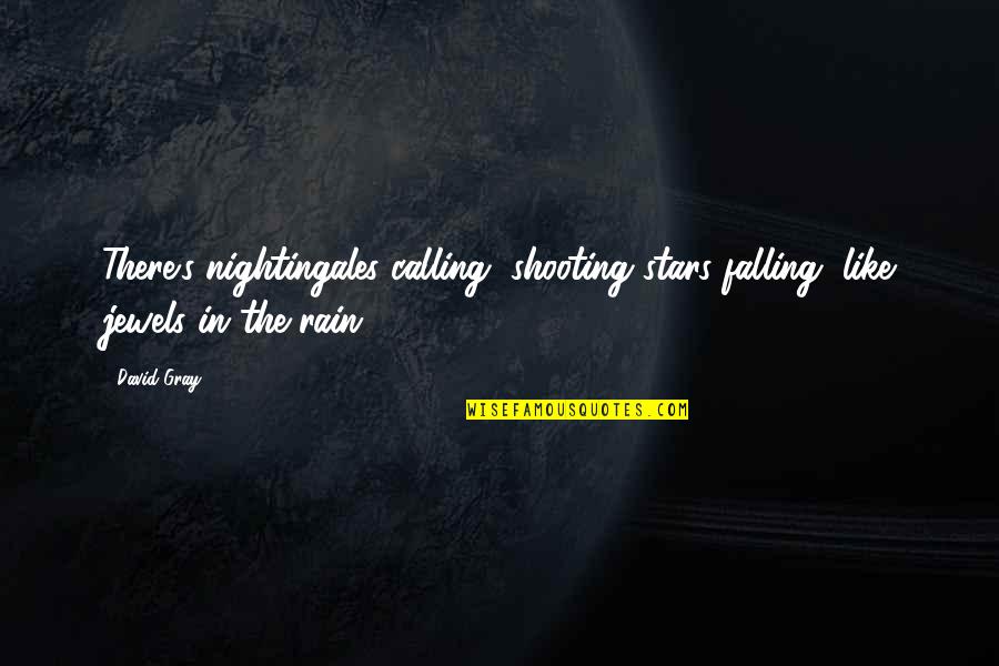 Gray's Quotes By David Gray: There's nightingales calling, shooting stars falling, like jewels