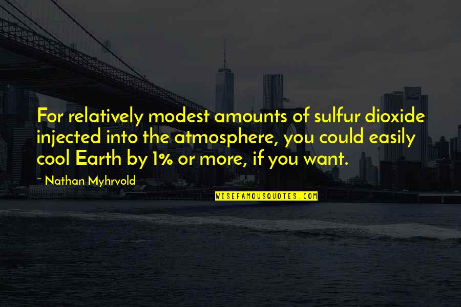 Graziskai Quotes By Nathan Myhrvold: For relatively modest amounts of sulfur dioxide injected