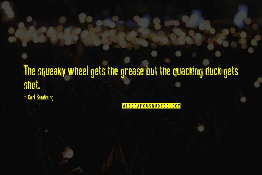 Grease Quotes By Carl Sandburg: The squeaky wheel gets the grease but the