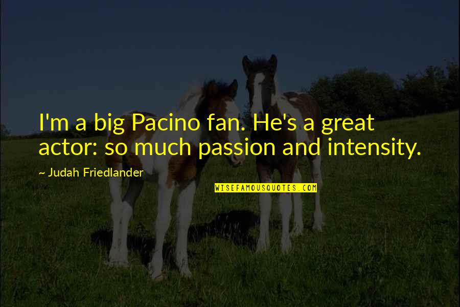 Great Actor Quotes By Judah Friedlander: I'm a big Pacino fan. He's a great